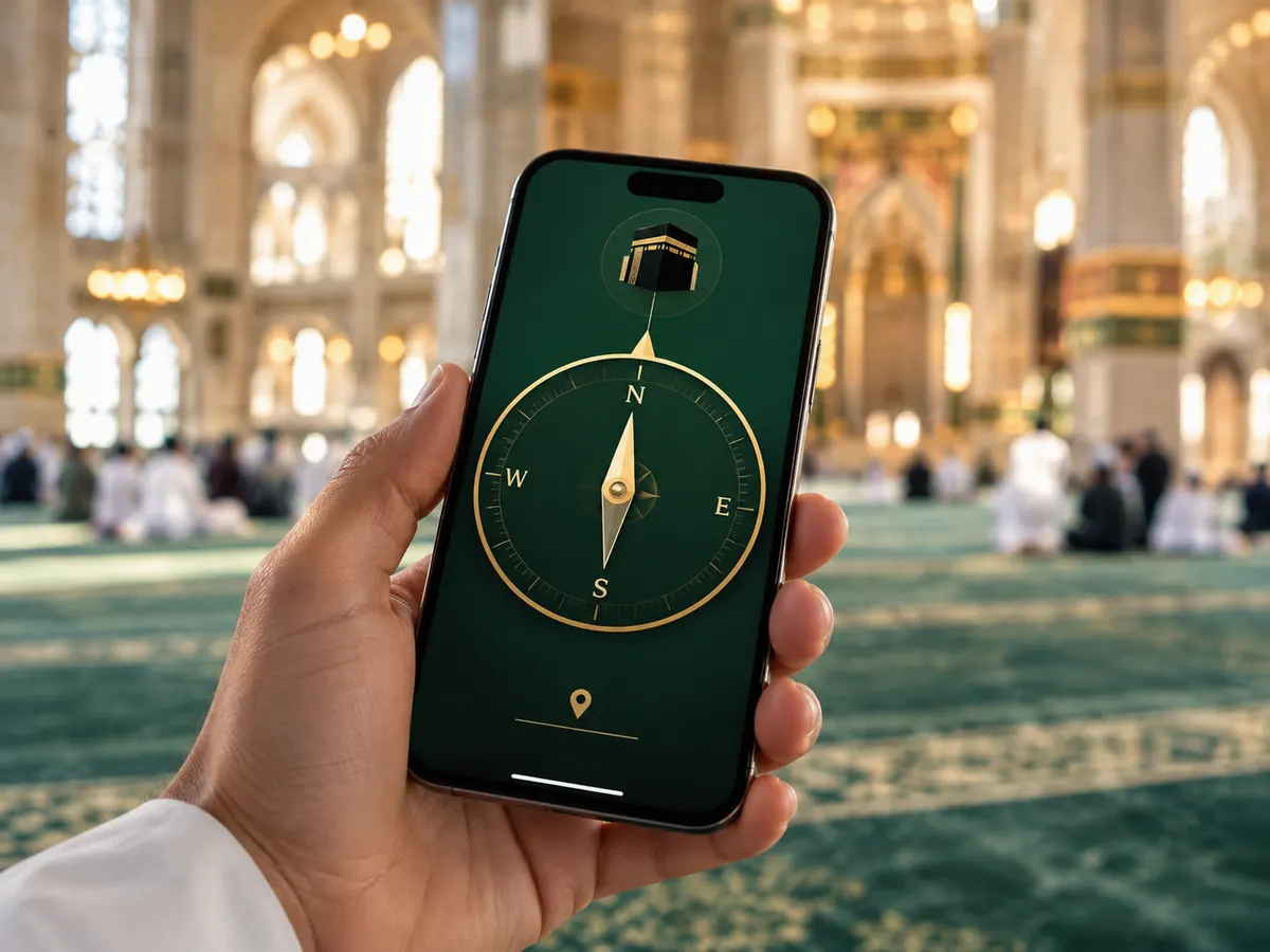 Finding the Qibla direction with a phone compass in a mosque